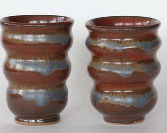 Set Of Pottery Tumblers, Pottery cups, Ceramic cups, Handleless mugs, Ready to ship