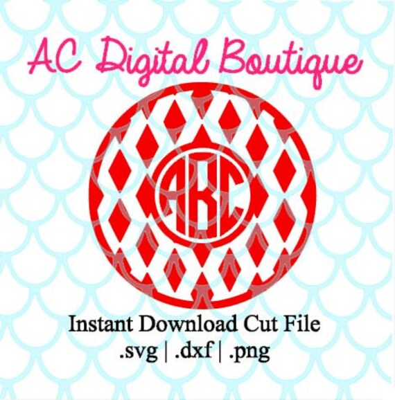 Download Diamond Pattern Circle Monogram Border Digital Cut File ...