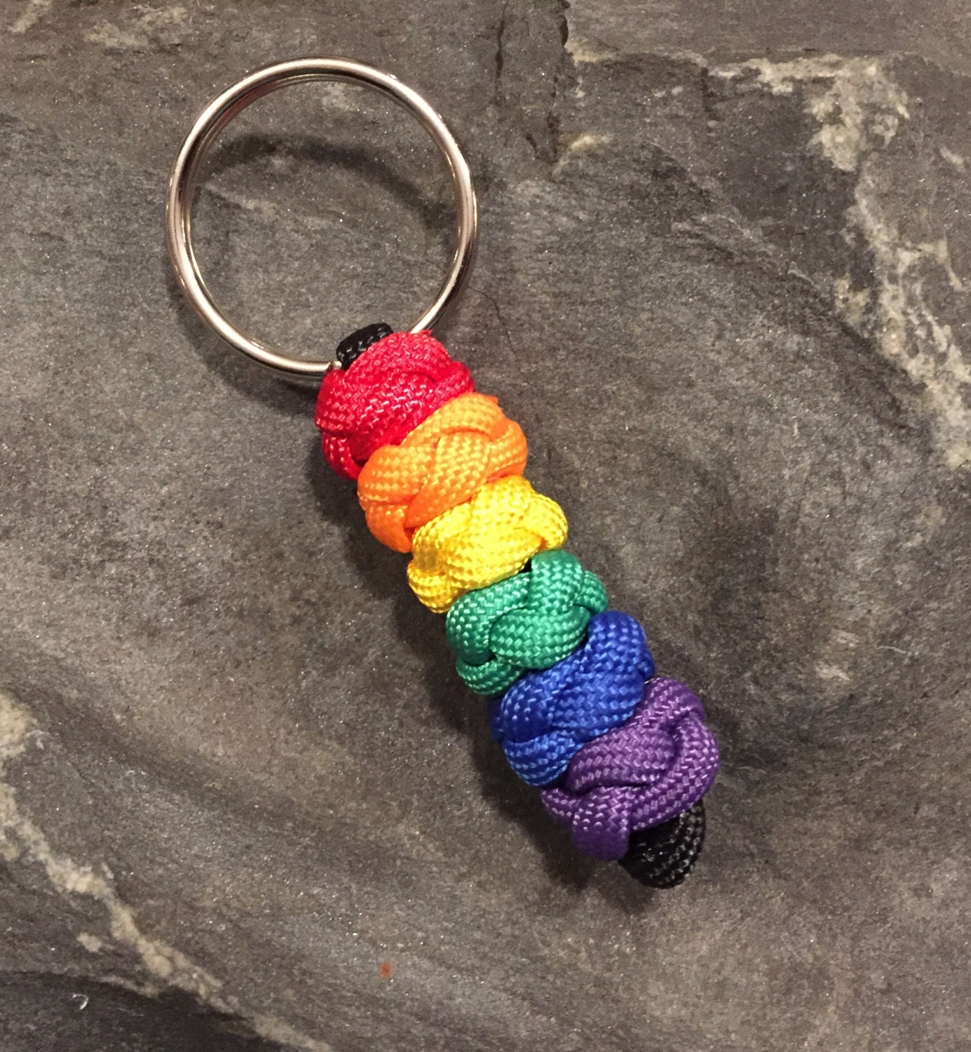 Lgbt Rainbow Paracord Keychain Pride Keychain Lgbt Keychain