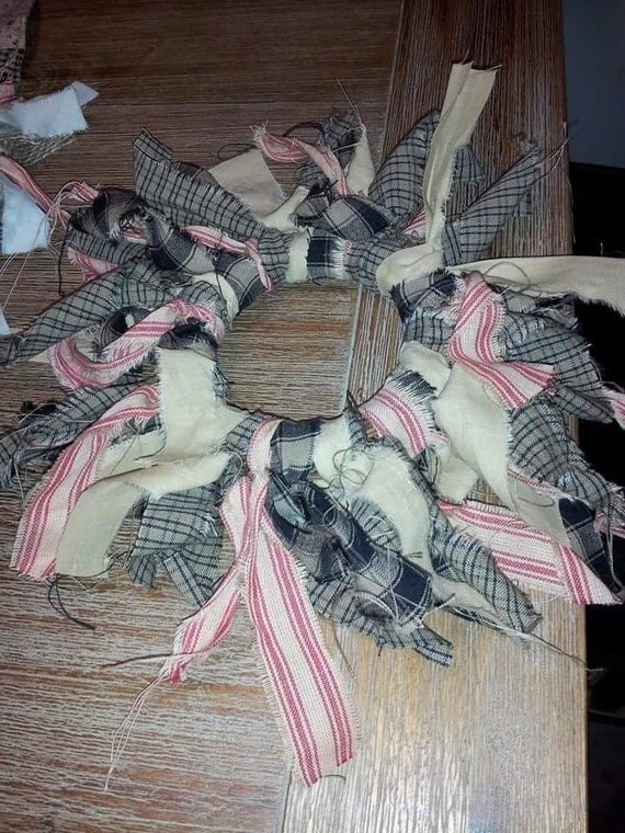 Fabric Strip Candle Rings by NiksCountryCreations on Etsy