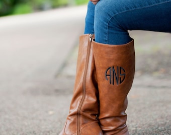 Monogrammed Boots / Monogram Fall Boots / Women's monogram Boots