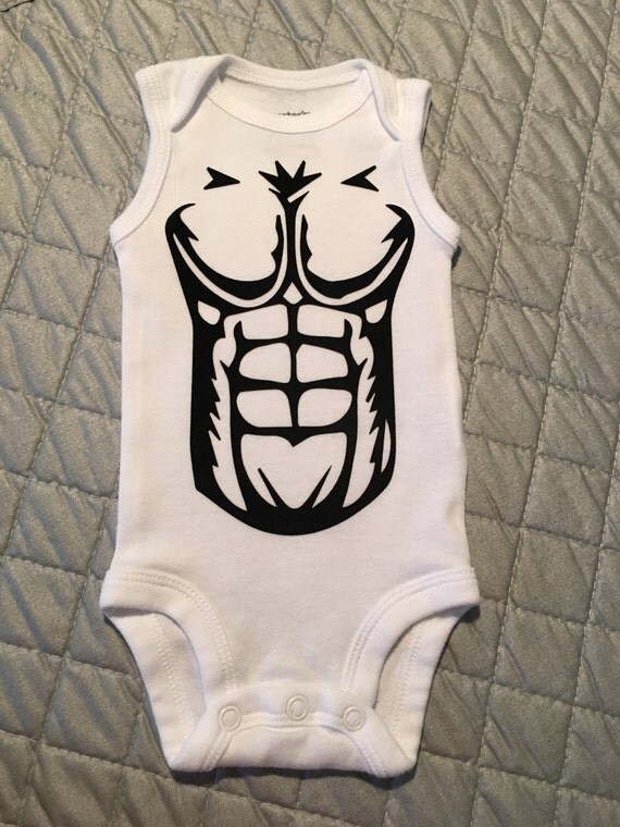 Muscle sleeveless Onesie for baby boy by on Etsy