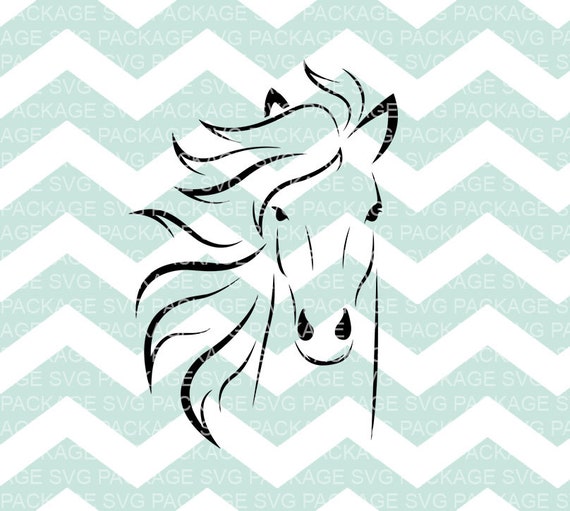 Horse Animal SVG Clipart Swirly Horse Face Clipart SVG