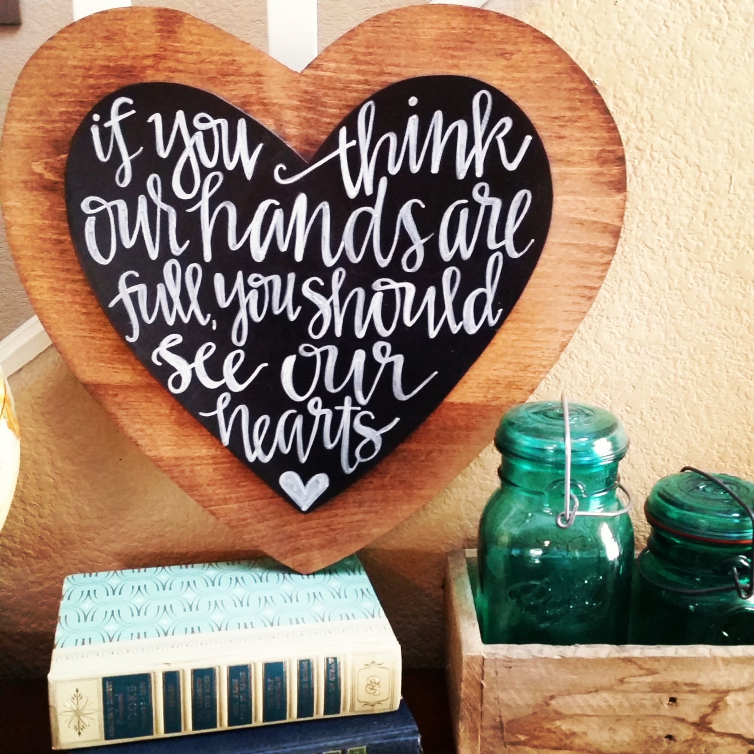 Hand drawn rustic chalkboard heart by ChalkArtLove on Etsy