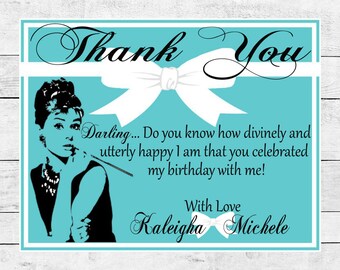 Audrey Hepburn Breakfast at Tiffany's Thank You Card