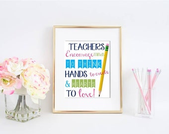 Teacher High Five Award Certificate Thank You Card in Red/Blue