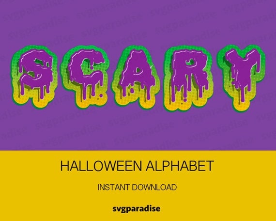 Download Scary Alphabet SVG Halloween Letters Scary Font Zombie