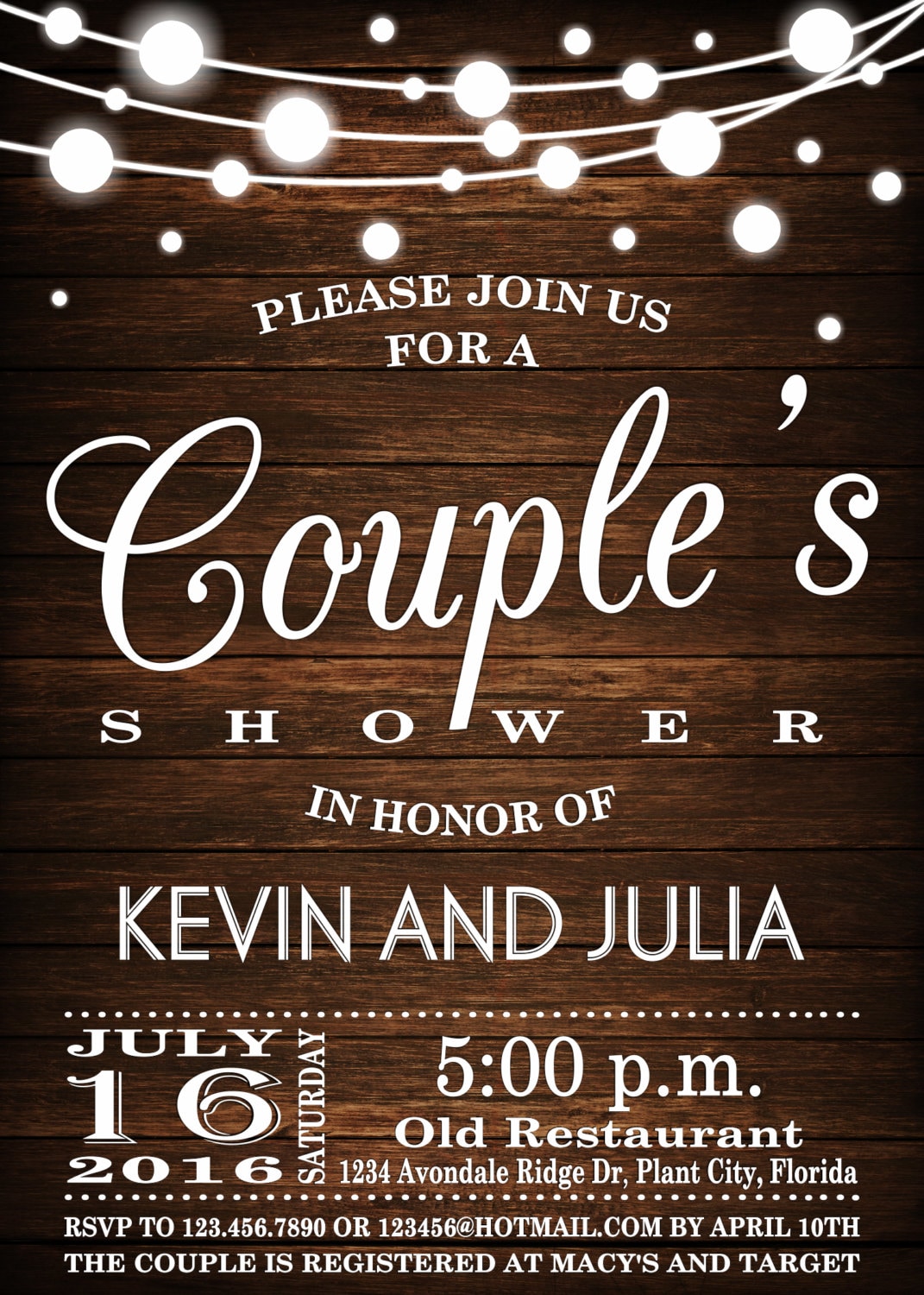 Couples Shower Invitation Printable Couples Shower 
