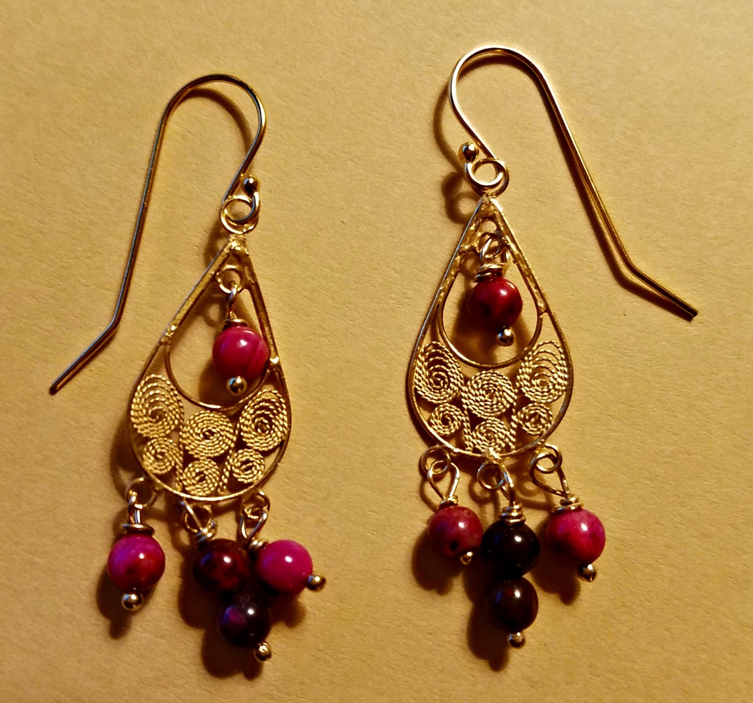 Ruby Crazy Lace Agate Earrings