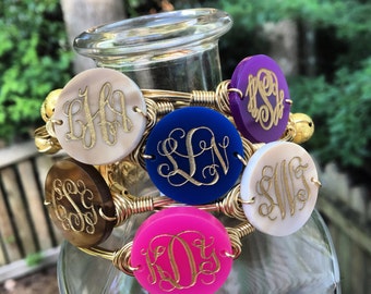 Custom Monogrammed Bangle; Monogram; Custom Order; Monogram Bracelet