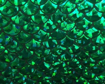 4way stretch mermaid fish scales spandex foil fabric sold by the yard