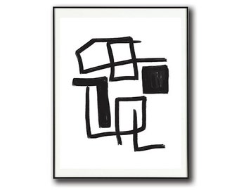 Black and White #3 Abstract Print | Minimalist Art | Modern Art | Instant Download