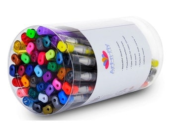 40 Gel Pens set for Adult Coloring Books In Storage Case Quality Art Markers Including Glitter Metallic Pastel Color Acid Free