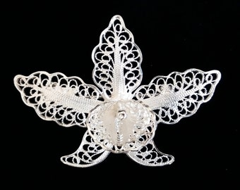 Sindary Large Orchid Flower Brooch - 7.28 Inch, Austrian Crystal, For Women's Accessories - View #13