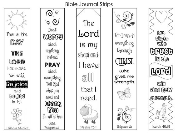 Printable Bible Journal Strips or Bookmarks