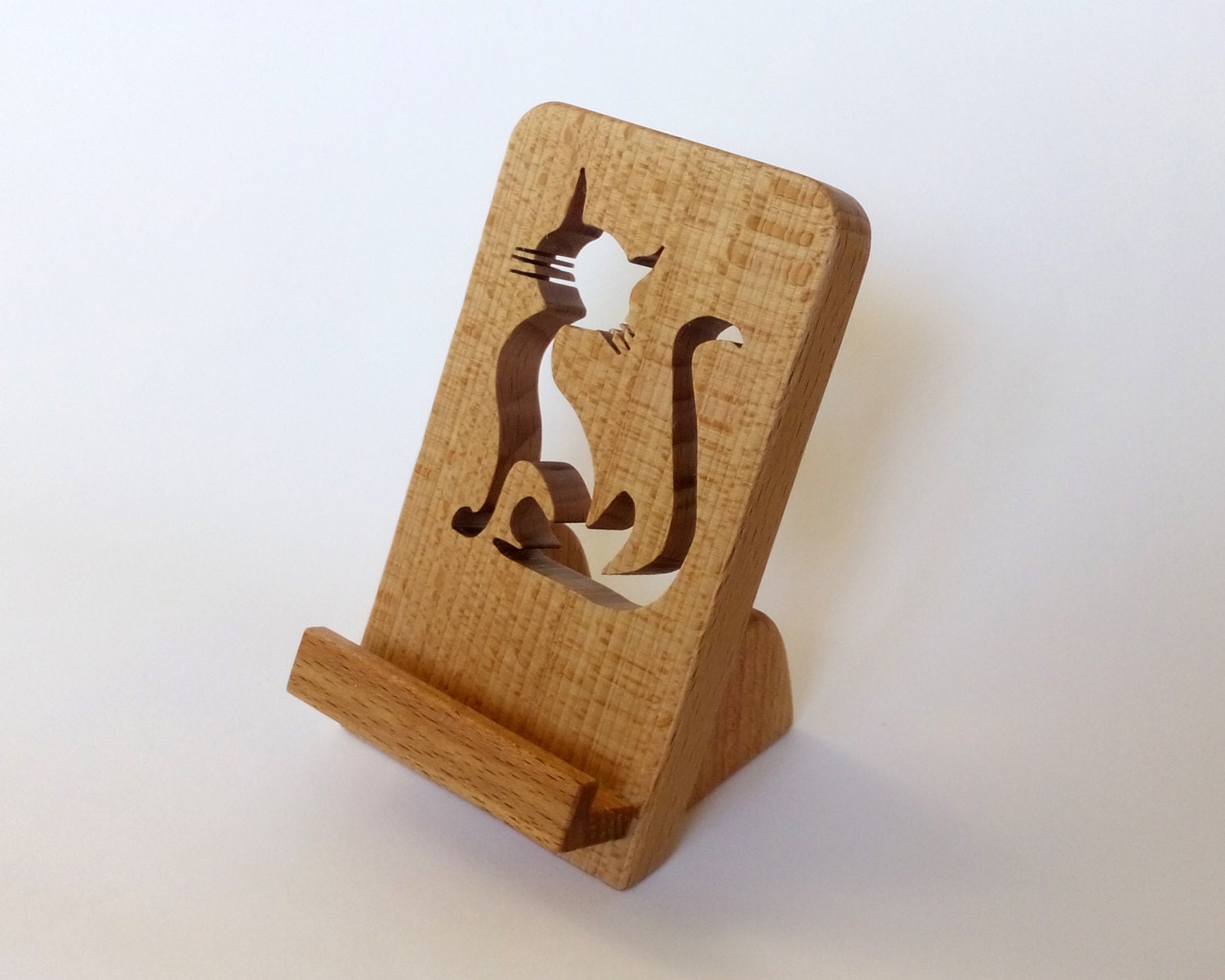 Cat Cell phone stand Wooden phone stand Phone by
