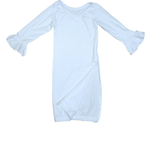 Blank baby gown with ruffled sleeves by Partyof7Creations on Etsy
