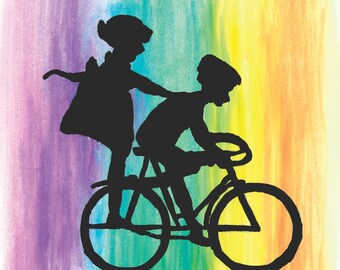 Set of 5 Beautiful Bike #1 Blank Greeting Cards with Envelopes