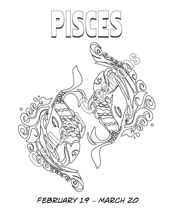Download Pisces Zodiac Star Sign Art Print Astrology Print