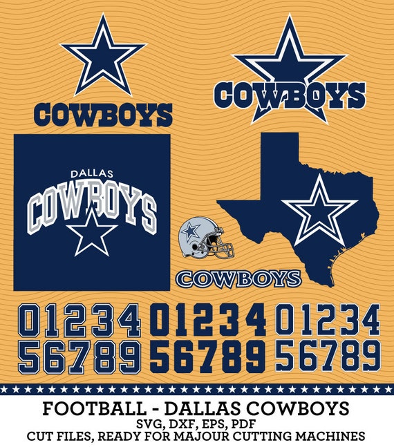 Download Dallas Cowboys Football Logo Numbers SVG dxf by ...
