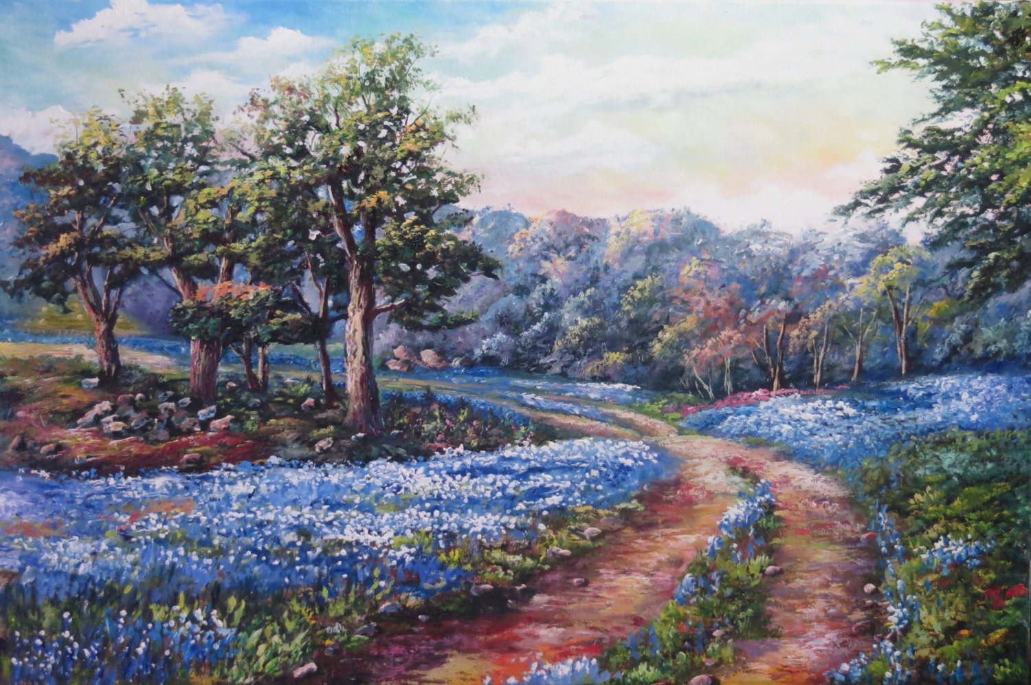 Field of Original Oil Painting Landscape