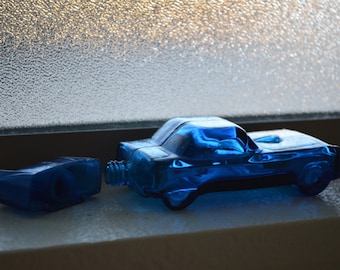 Vintage Avon Car Bottle//Blue '55 Thunderbird//Glass Car Cologne Bottle