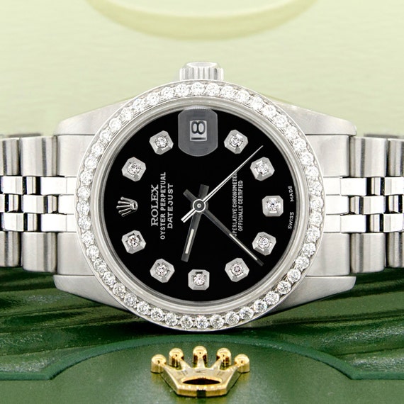 Rolex Datejust 31mm S/S Jubilee Women's Watch with Black