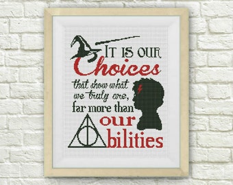 BOGO FREE! Harry Potter Cross Stitch Pattern,Quote Hogwarts Counted Cross Stitch Chart,TV-Movie,Modern Decor,pdf Instant Download,S044