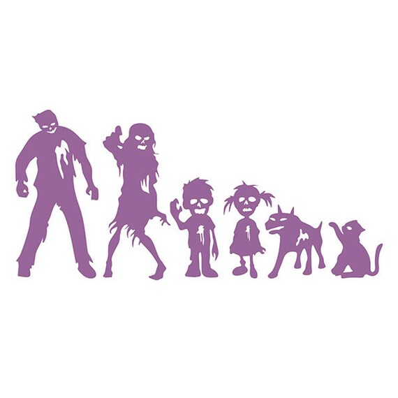 Download Zombie Family Stick Figure Silhouette SVG Cut Files Instant