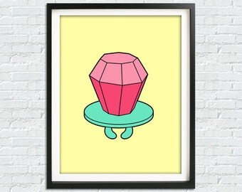 RingPop Print, Retro Print, 90s Print, 90s Poster, Retro Wall Decor, Candy Clipart, Candy Print, Kitschy Print, Pop Art Print, Digital Print
