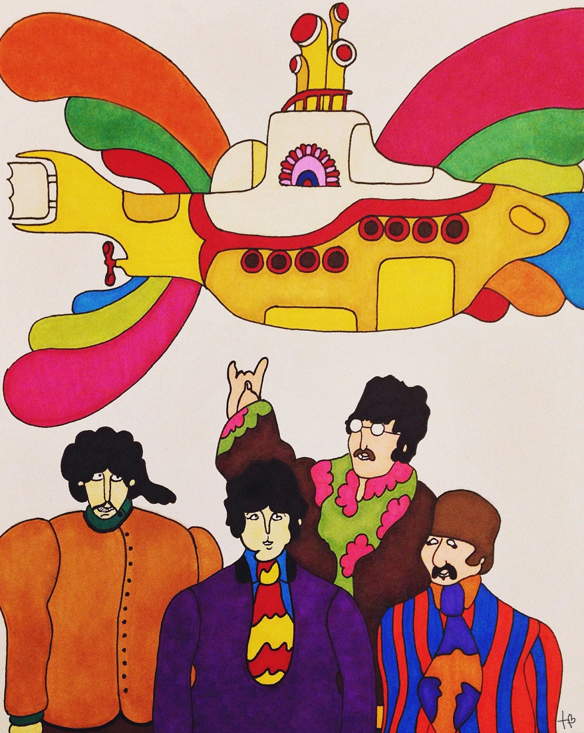 Beatles Yellow Submarine Print / Wall Art