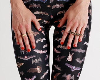 Bat Shit Crazy Print Silky Leggings / Yoga Pants