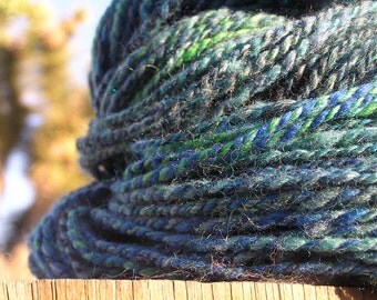 Hand Spun Yarn - alpaca, angora and wool - Mirthful