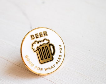 Beer pin - enamel pin - lapel pin - ale pin - beer drinker pin - enamel jewellery - beer gift - beer present