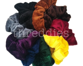 9 velvet scrunchies // pick your VELVET scrunchie assortment - rainbow, dark, pastel, black and more
