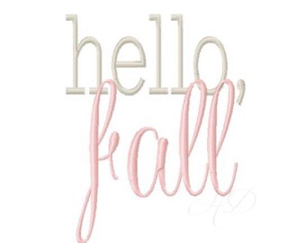 Hello Fall Embroidery Design Harvest 4x4 5x7 6x10 Instant Download Halloween Thanksgiving PES BX