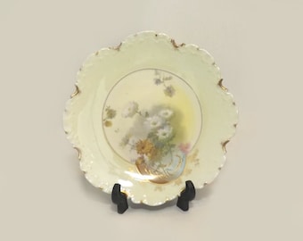 Rosenthal Bavaria Plate, Monbijou Floral, Wild Flowers with Gold Accents, Vintage Porcelain Cabinet Dish