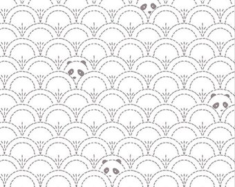 Panda Pandalicious Fabric by Katarina Roccella for Art Gallery Fabrics AGF - Grey and White - Hidden Panda Cottonbud - One Yard Fabric