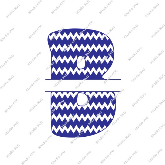 Digital Cut File Split Chevron Monogram Letter Letter B