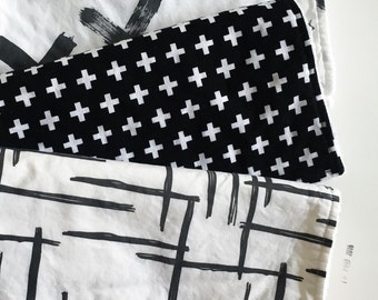 Burp cloths - You Choose 1 or 3 - Unisex burp cloths - boy burp cloths - girl burp cloths - monochrome baby - black and white burp cloths