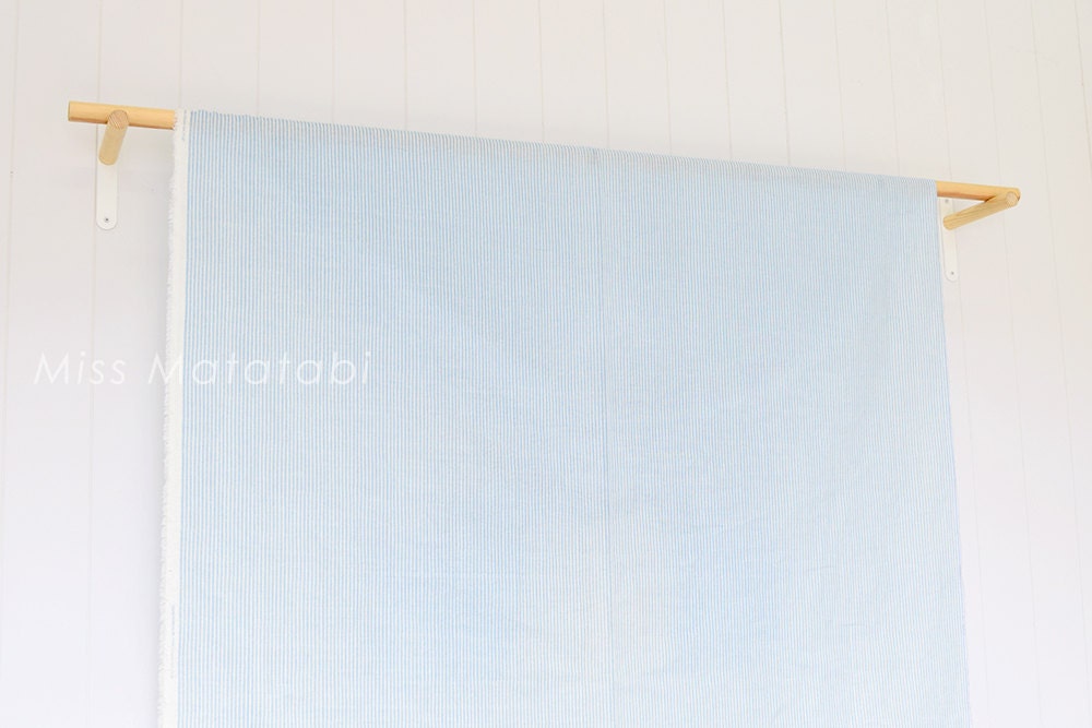Japanese Fabric striped double gauze light blue by MissMatatabi