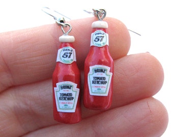 Heinz Tomato Ketchup Bottle EARRINGS