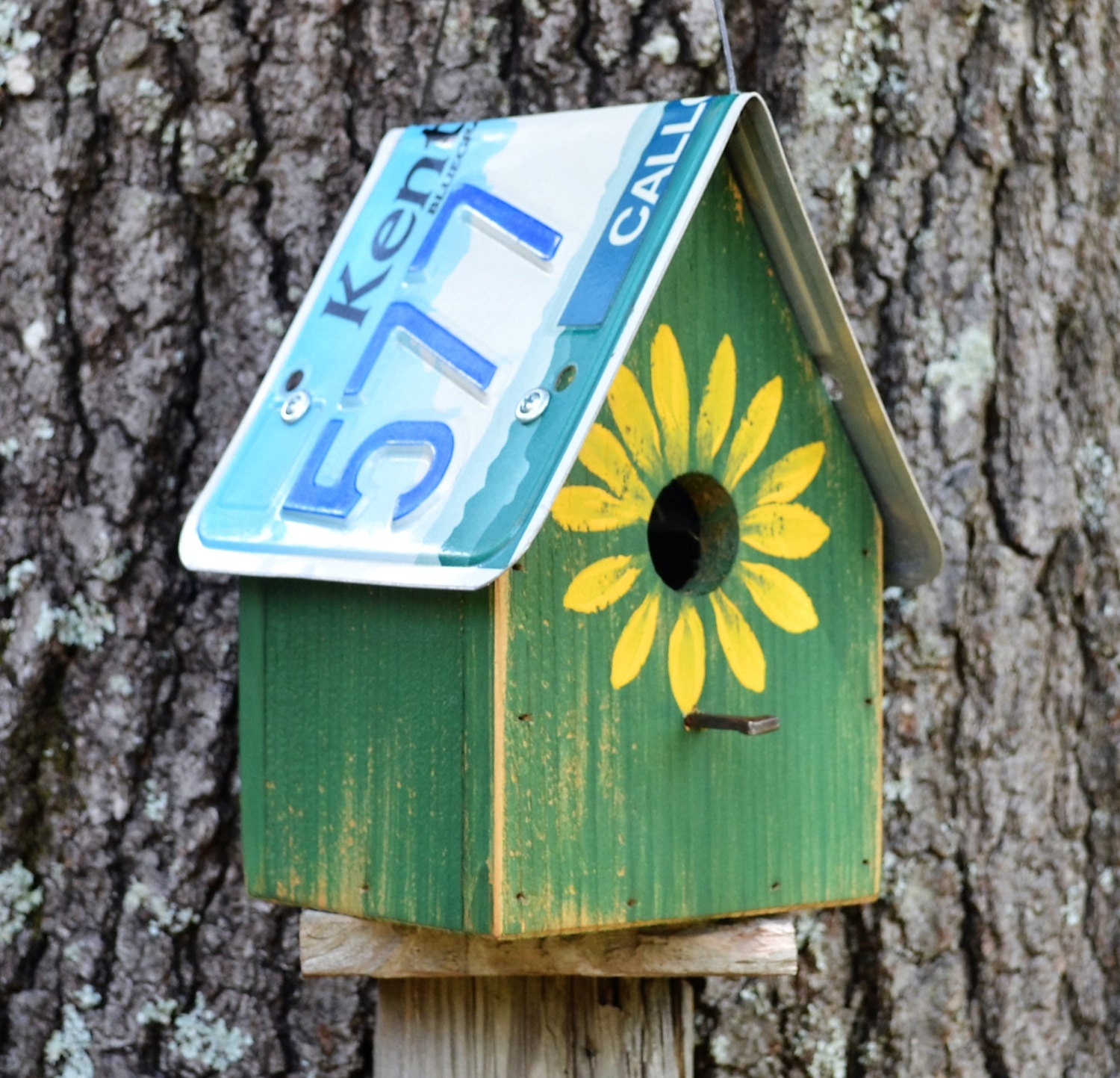 Rustic Birdhouse License Plate Birdhouse by ruraloriginals