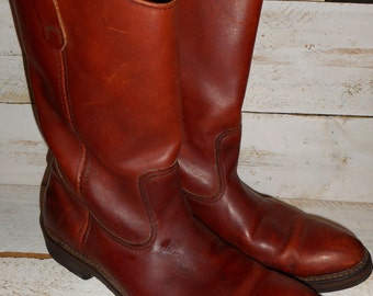 Vintage Eddie Bauer Riding/Cowboy Boots Men's Leather Boot's ,Vintage Cowboy,Riding,Biker Boots 12 B
