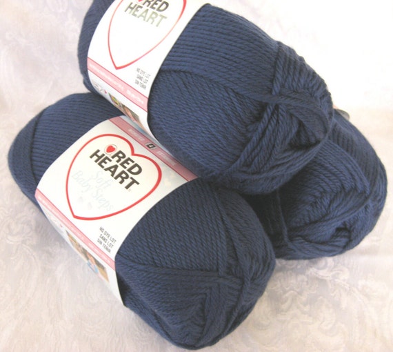 NAVY blue worsted weight yarn Red Heart Soft yarn by crochetgal