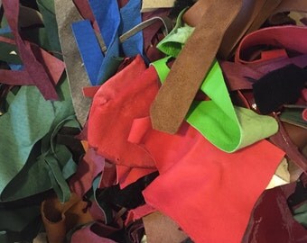 LOT OF Genuine Leather Hide Scraps - 1 Pound