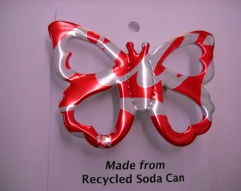 Butterfly Coke Magnet Pin Brooch Recycled Soda Can Coke