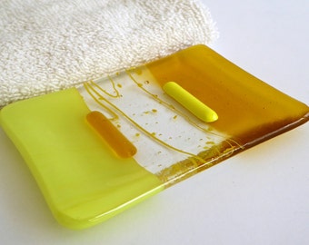 Yellow Fused Glass Soap Dish by BPRDesigns