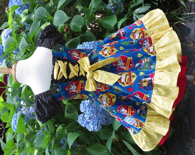 Paw Patrol Birthday Dress - Little Girls - Toddler Clothes - Ruffle Dresses - Boutique - Blue - Pageant - Corset - sizes 6 month to 10 yrs