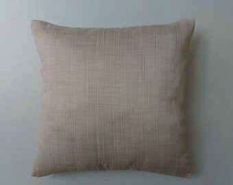 beige raw cotton decorative pillow. cotton pillow. decorative cushion cover. cotton throw pillow. 18inch custom made.